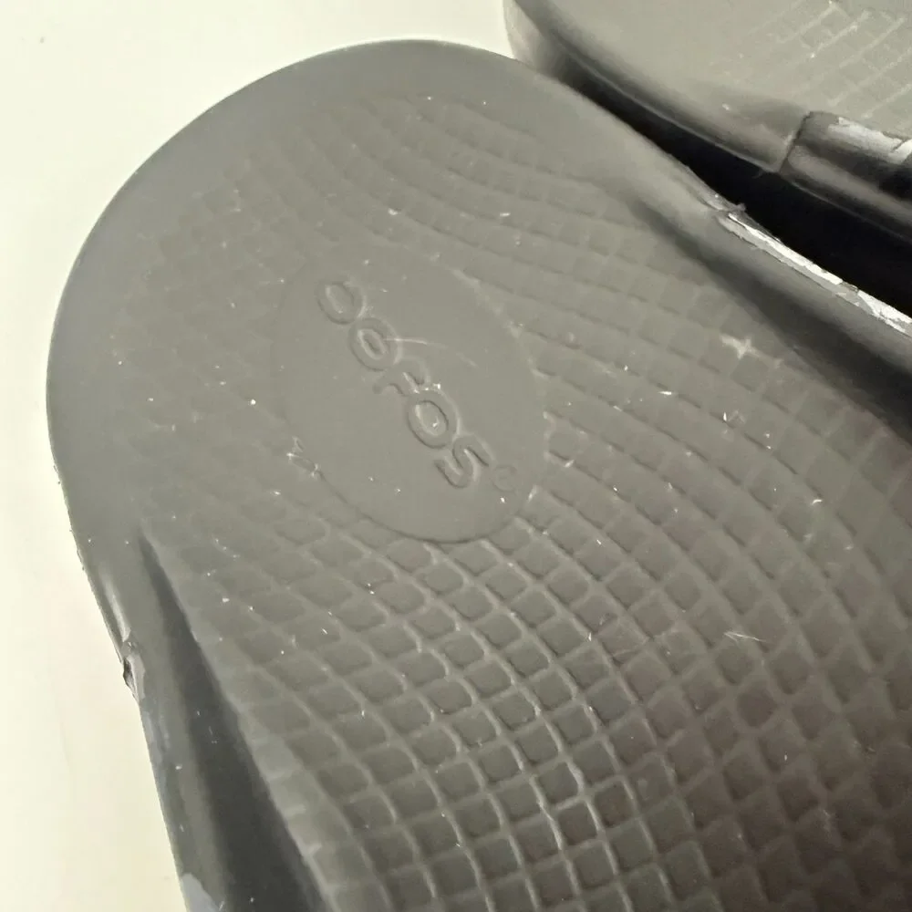 Oofos OOahh Sport Flex Slide Sandals Mens 8 Grey Black Camo Recovery Foam Casual